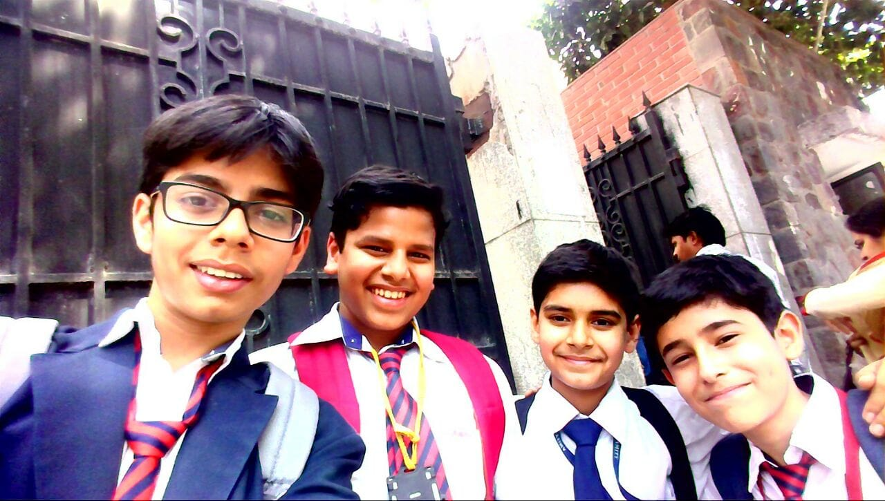 Ribhav with his school friends