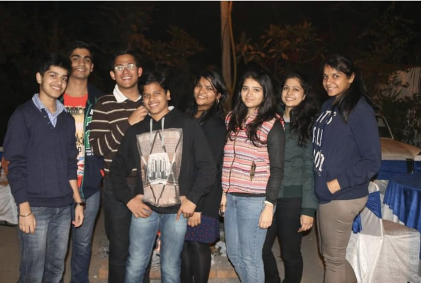 Ribhav, heavier, at an evening gathering with family and friends